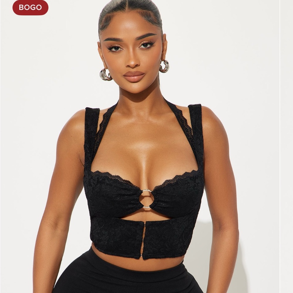 Black Lace Crop Top